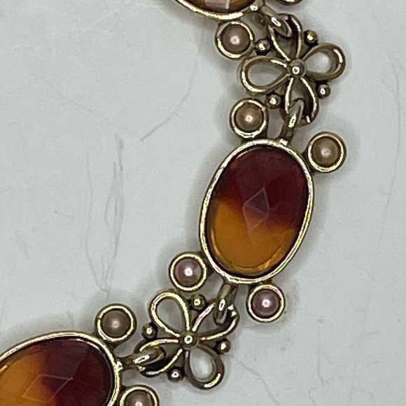 Monet Bracelet Gold Tone with Duo Color Cabochons - Picture 2 of 6